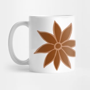 70's Inspired Brown Flower Mug